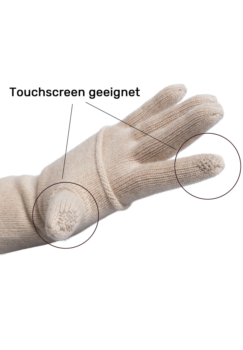 Kaschmir-Handschuh - Beige meliert Verkaufen G&#252;nstig